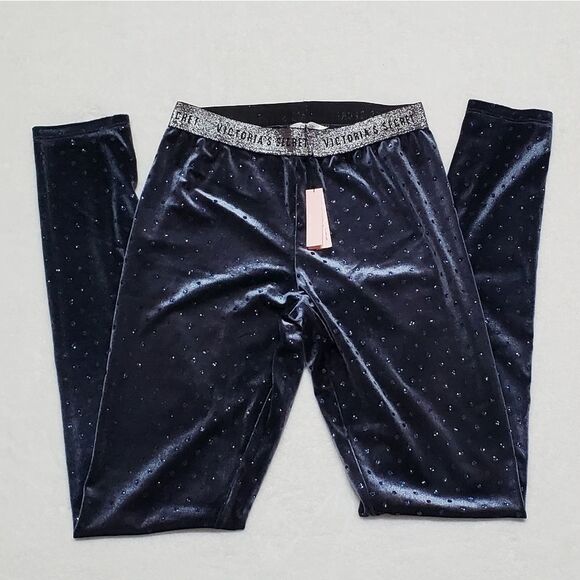 VICTORIA'S Secret The Velvet Skinny Glitter Polka-dot Mid Rise Skinny Leggings - Picture 2 of 9